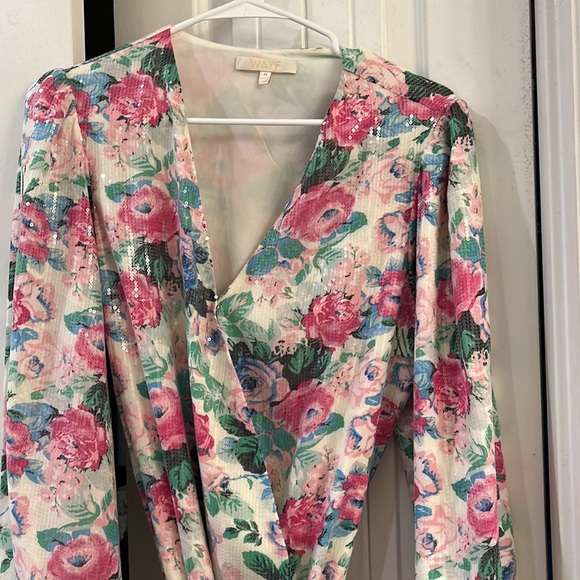 WAYF Multicolor Sequin floral dress - Picture 2 of 5